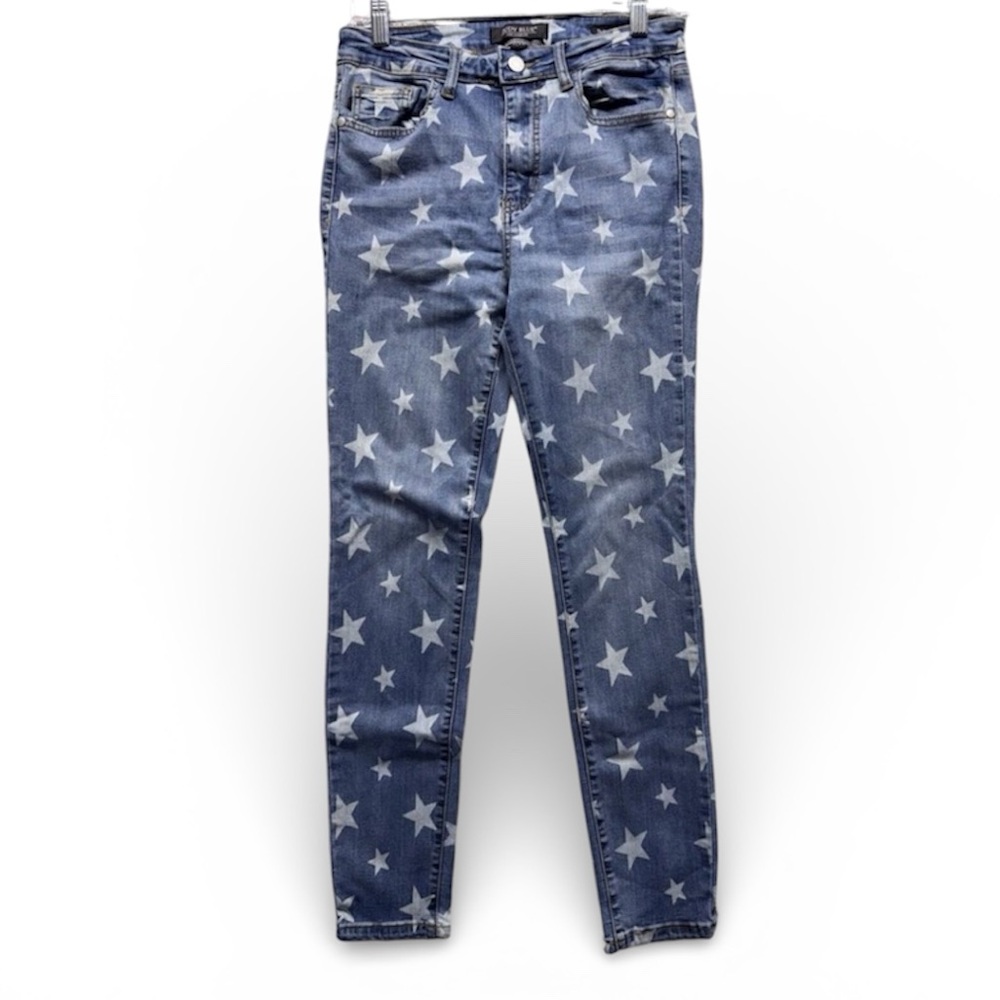 JUDY BLUE DENIM SKINNY FIT STARS STRETCH JEANS SIZE 14W STYLE JB84145